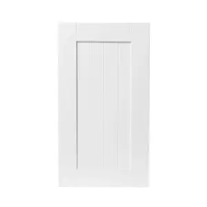 GoodHome Alpinia Tongue & groove Matt white Shaker Highline Cabinet door (W)400mm (H)715mm (T)18mm