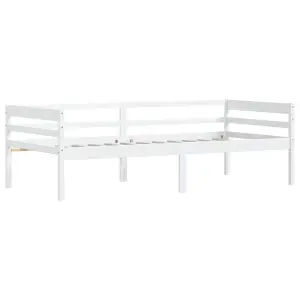 Berkfield Bed Frame White Solid Pinewood 90x200 cm