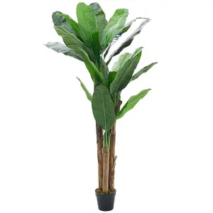 3 Trunk Artificial Banana Tree Fake Plant Indoor Plant in Black Pot 180 cm