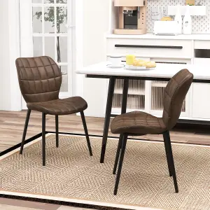 Costway Dining Chairs Set of 2 Kitchen Chairs w/ Padded Back Armless Side Chairs