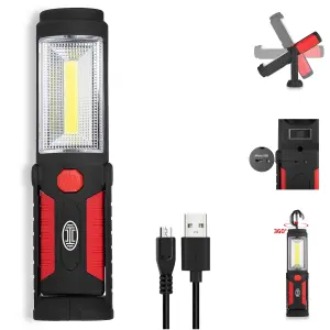 LED Work Light COB LED Lamp Torch USB Rechargeable Magnetic Clip-Flashlight Camping Hiking Car Repair etc H575100