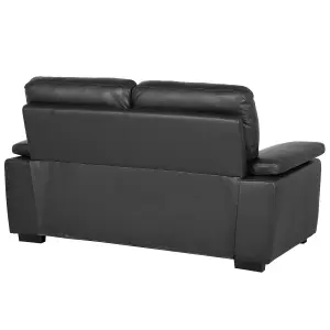 2 Seater Faux Leather Sofa Black VOGAR