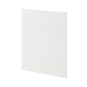 GoodHome Stevia & Garcinia Gloss white Gloss white slab Standard End panel (H)720mm (W)570mm