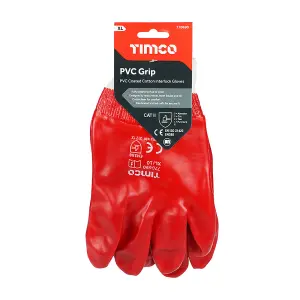 Timco - PVC Gloves - PVC Coated Cotton Interlock   (Size X Large - 1 Each)