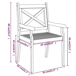 Berkfield Outdoor Dining Chairs 4 pcs Solid Wood Acacia