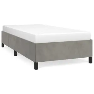 Berkfield Bed Frame Light Grey 90x190 cm 3FT Single Velvet