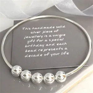 50th Birthday Handmade Silver Bangle