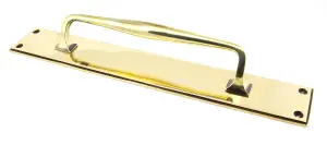 From The Anvil Aged Brass 425mm Art Deco Pull Handle on Backplate