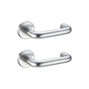 UAP Door Handle - Lever on Round Rose - Internal - Dia RTD - 201 Grade - Stainless Steel