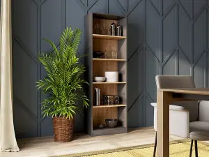 R60 Tall Bookcase Anthracite Artisan Oak