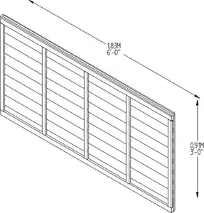 Forest 6'X3' Pressure Treated Lap Fence Panel