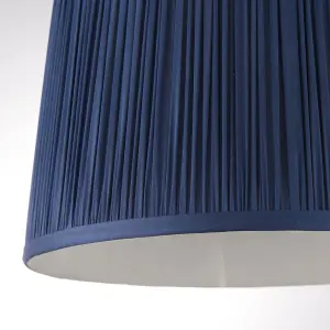 Tapered Cylinder Lamp Shade - Midnight Blue Silk - 60W E27 or B22 GLS - e10824