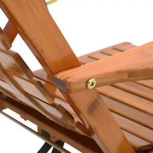 Brown Foldable Adjustable Balcony Wooden Bamboo Chair Lounge Chair