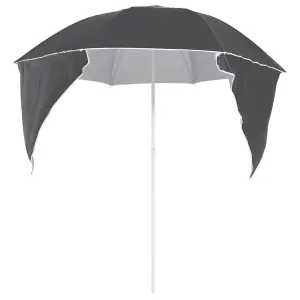 Berkfield Beach Umbrella with Side Walls Anthracite 215 cm