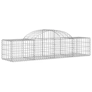 Berkfield Arched Gabion Basket 200x50x40/60 cm Galvanised Iron