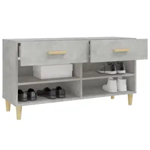 Berkfield Shoe Cabinet Concrete Grey 102x35x55 cm Engineered Wood