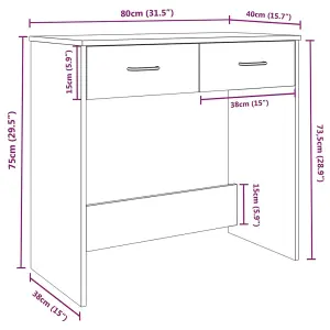 Berkfield Desk Grey Sonoma 80x40x75 cm Engineered Wood