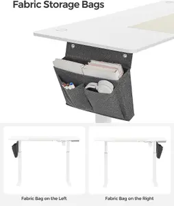 Electric Standing Desk, Height Adjustable Desk, 60 x 140 x (72-120) cm, Continuous Adjustment, Spliced Tabletop, 4 Memory Height