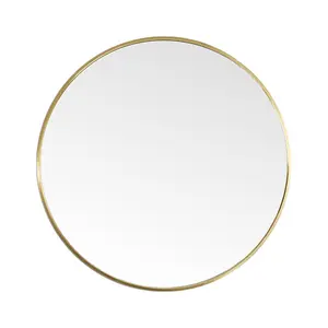 Baum Metal Flat Wall Mirror Gold / 70 cm H x 70 cm W