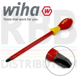 Wiha Phillips Screwdriver PH4 200mm 1000v VDE Electrician SoftFinish Grip 00850