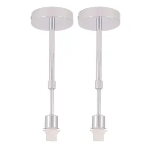 First Choice Lighting Set of 2 Ceiling Mount Chrome Adjustable 2 Tier Flush Ceiling Lights