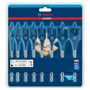 Bosch Wood 8 piece Hex Flat Drill bit set