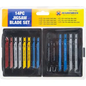 Pack Of 14 Jigsaw Blades Set Comes In A Case For Easy Storage Heavy Duty