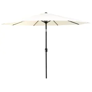 Charles Bentley Garden Metal Patio Garden Umbrella Parasol Crank & Tilt - Cream