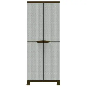 Berkfield Plastic Cabinet 68x39x171.5 cm Rattan Design