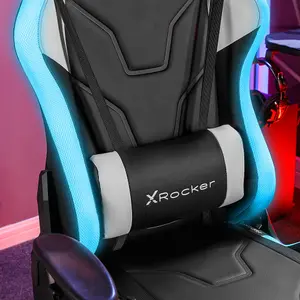 X-Rocker Agility eSports RGB PC Office Gaming Chair, Ergonomic Computer Desk Chair, Light Up Gaming Chair Head & Lumbar Support