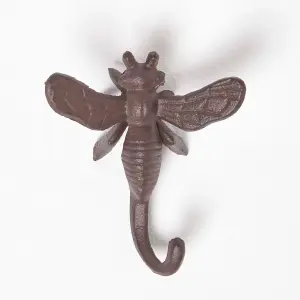 Homescapes Vintage Style Bumble Bee Cast Iron Coat Hook Hanger