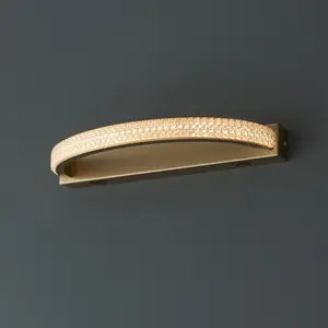 Satin Gold Wall Light Fitting - Warm White LED Tape Module - Reflective Diffuser