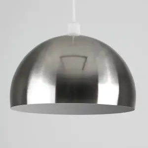 ValueLights Modern Brushed Chrome Metal Dome Ceiling Pendant Light Shade