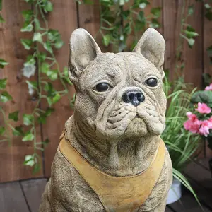 Pair of Life Size French Bulldog Statues