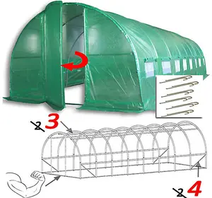 8m x 3m + Anchorage Stake Kit (27' x 10' approx) Pro+ Green Poly Tunnel