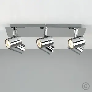 ValueLights Rosie Modern Rectangular 6 Way Adjustable Ceiling Spotlight In Silver Chrome Finish