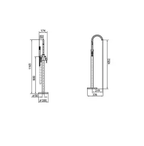 Aquarius Curve Floorstanding Bath Shower Mixer Brushed Brass AQ791003