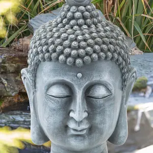 Zen Garden Buddha Head 12 Inch Ornament