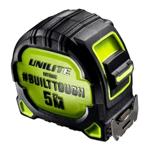 Unilite MT5M2 5 Metre Heavy Duty Tape Measure - 27mm Wide Blade - Impact Resistant TPR Coated - Ultra High Performance