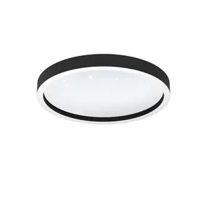 EGLO Montemorelos-Z Black Aluminium Modern Smart Control, Colour Changing Ceiling Light, (D) 42cm