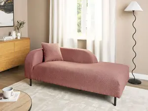 Left Hand Boucle Chaise Lounge Pink LE CRAU