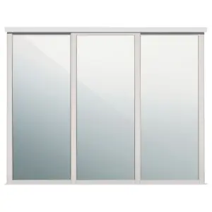 Shaker With 3 mirror doors Cashmere 3 door Sliding Wardrobe Door kit (H)2260mm (W)2592mm