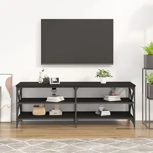 Berkfield TV Cabinet Black 140x40x50 cm Engineered Wood