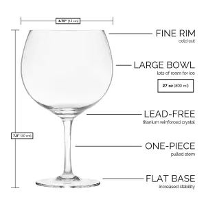 Original Products Final Touch Lead-free Crystal Large Copa Gin Balloon Glasses 400ml Set of 2