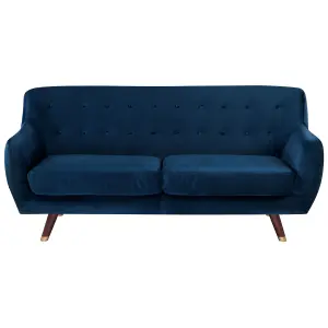 3 Seater Velvet Sofa Navy Blue BODO