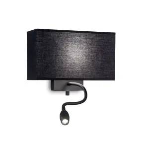 Luminosa Hotel LED 2 Light Wall Light Black