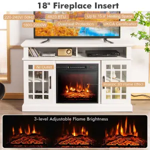 Costway Fireplace TV Stand for TVs up to 55 Inches W/ 2000W Electric Fireplace Insert