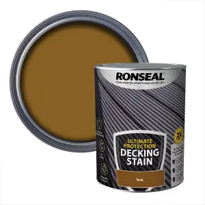 Ronseal Ultimate protection Rich teak Matt Decking Wood stain, 5L