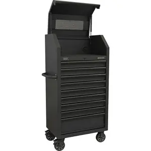 690 x 460 x 1395mm 9 Drawer Tool Chest - Heavy-Duty Black Mobile Storage Solution