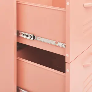 Berkfield Drawer Cabinet Pink 80x35x101.5 cm Steel